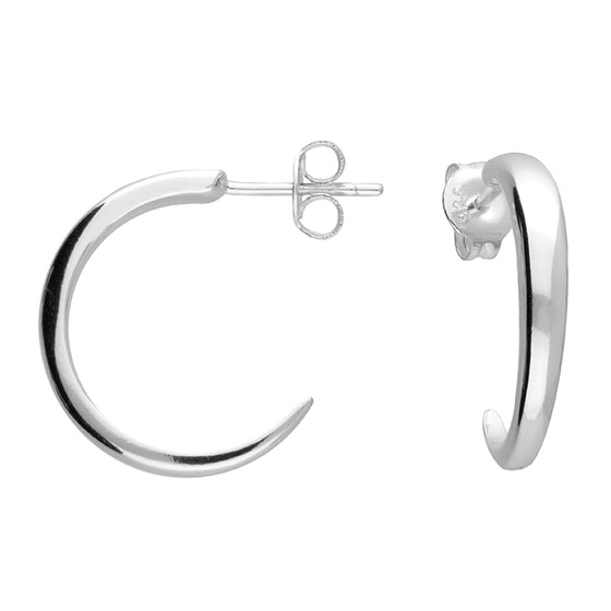 Sterling Silver Tapered Hoop Earrings