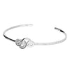 Sterling Silver Double loop entwined Cuff Bangle