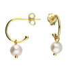14ct Gold Plated Freshwater Pearl Hoop Earrings