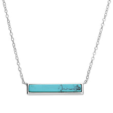  Silver & Turquoise  Bar Necklace