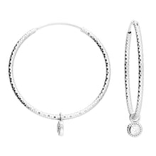  Sterling Silver Hoop with CZ Charm