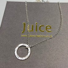  Circle of Life Hammered Sterling Silver Pendant Necklace