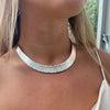 Hammered Solid Sterling Silver Collar Necklace