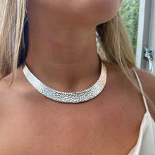  Hammered Solid Sterling Silver Collar Necklace