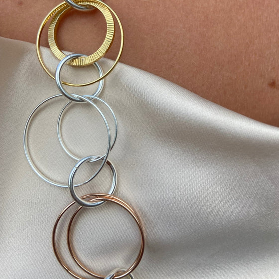 Sterling Silver & Gold Multi Circle Necklace