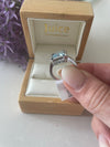 Blue Topaz, Sapphire & Diamond 9ct White Gold Ring