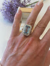 Blue Topaz & Diamond Gold Ring