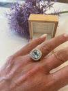 Diamond & Blue Topaz Gemstone Ring in 9ct Yellow Gold