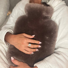  Luxury Sheepskin Hot Water Bottle Cover with Bottle - MINK