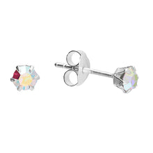  Sterling Silver Small Cystal Stud Earring