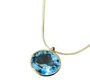 Blue Topaz Gemstone Pendant in Gold with Gold Chain