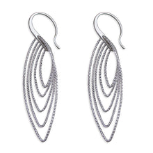  Sterling Silver Diamond Cut Drop Earrings