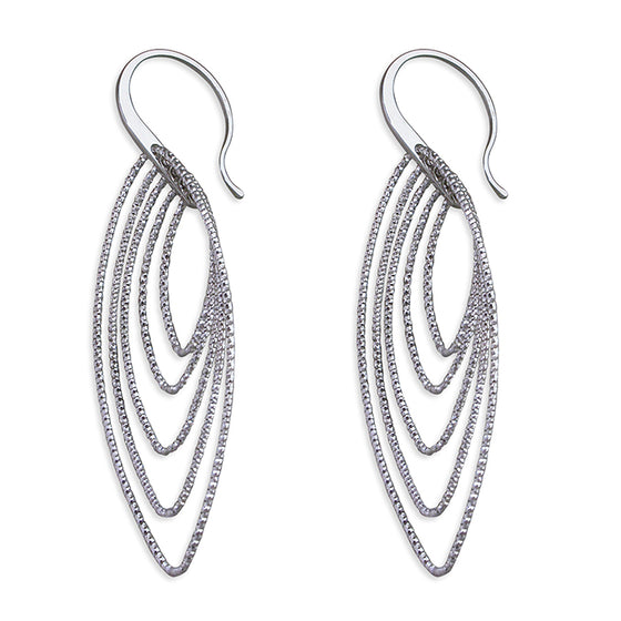 Sterling Silver Diamond Cut Drop Earrings