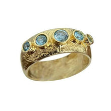  Blue Topaz 24ct Rolled Gold Ring