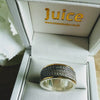 9ct Gold & Silver Spinning Ring Set With Cubic Zirconia