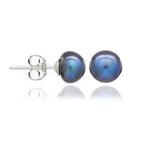  Peacock Cultured Freshwater Pearl Button Earrings