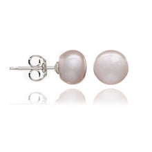  Pale Pink Cultured Freshwater Pearl Button Earrings