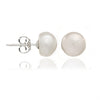 Ivory Cultured Freshwater Pearl Button Earrings