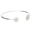 Double Daisy Sterling Silver Bangle