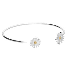  Double Daisy Sterling Silver Bangle