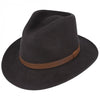 Wool Fedora / Trilby Hat - Chocolate Brown
