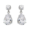 Double Crystal & Sterling Silver Drop Earrings