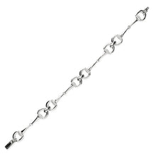  Sterling Silver Snaffle Bracelet with Crystal Stones