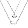 Sterling Silver Heart & Love Wording -Double chain