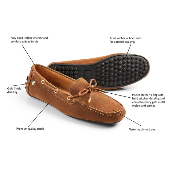 The Henley Suede Driving Shoe - TAN