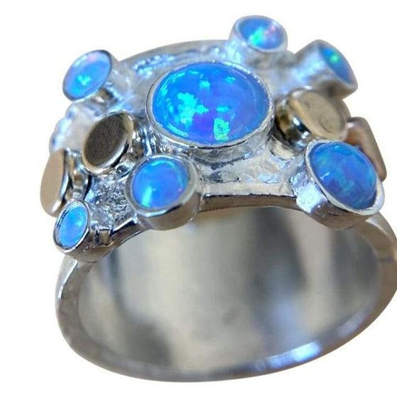 Opal Rising Silver & 9ct Gold Ring