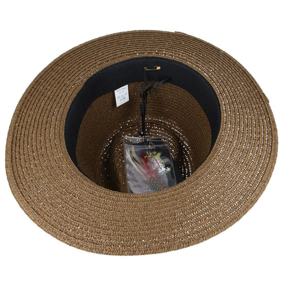 Summer Fedora Straw Hat - Brown