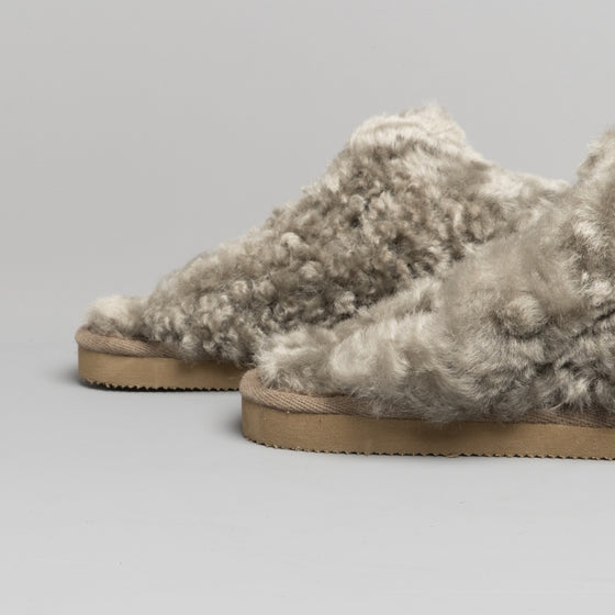 Sheepeskin Ladies Jenny Mule Slippers STONE - Main Image