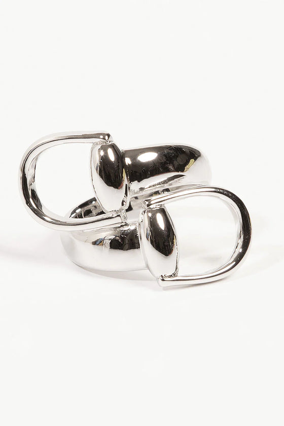 Snaffle Scarf Ring Silver Finish