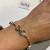 Sterling Silver Snaffle Bracelet with Crystal Stones